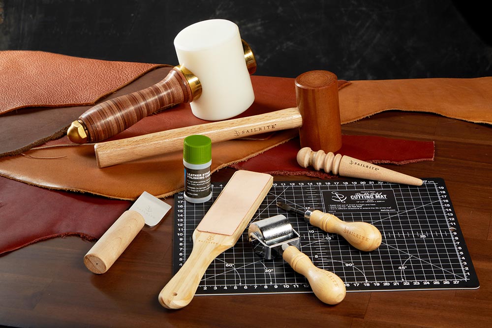 An assortment of leather tools.